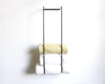 Towel Holder Wall Mount Metal Storage Bath Organizer, Towel Bathroom Rack, Multiple towel holder