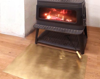 Custom Brass Floor Plate, Fireplace Base Plate, Rectangular Base for Stoves or Fireplace , Base Plate for Spark Protection