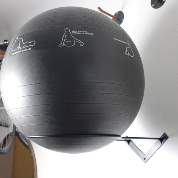 Espositore per palla per esercizi XL - Anello in metallo extra large per montaggio a parete per palla da yoga - Supporto per palla di stabilità grande - Supporto per supporto per palla per esercizi