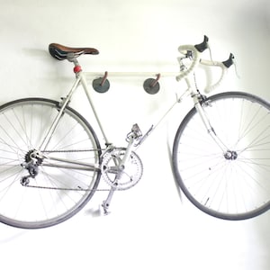 Bike hanger, Bicycle rack brackets, metal + leather