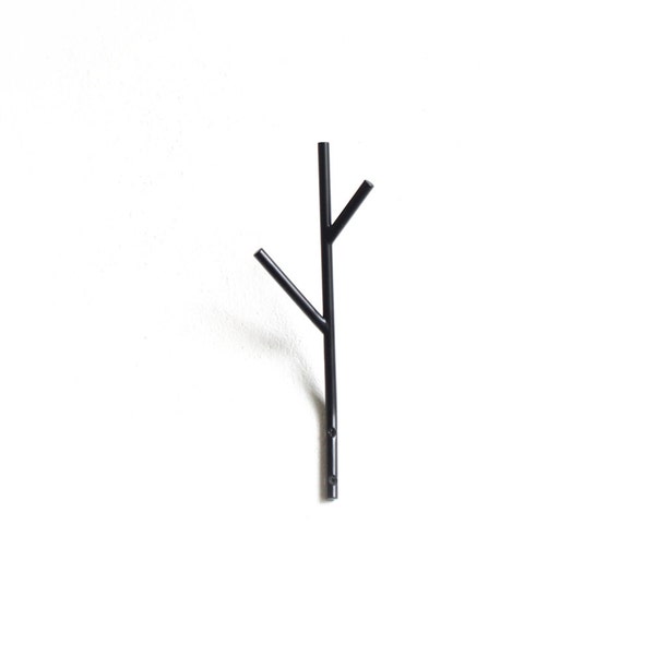 Twig hooks hanger - metal steel welded powder coated twig - coat or accessories holder