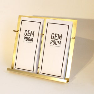 NEU Moderne Messing Broschüre Pamphlet Halter- minimalistischer Messing Metall Informationsständer, Broschüren Postkarten Display