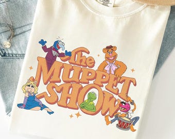 Comfort Color The Muppet Shows Logo Shirt, Kermit Miss Piggy Fozzie Bear Animal Gonzo Tee, Electric Mayhem T-shirt, Disneyland Family Trip
