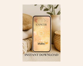 Cancer Zodiac Wallpaper | Boho Astrology Phone Wallpaper | Digital Download | iPhone & Android Background