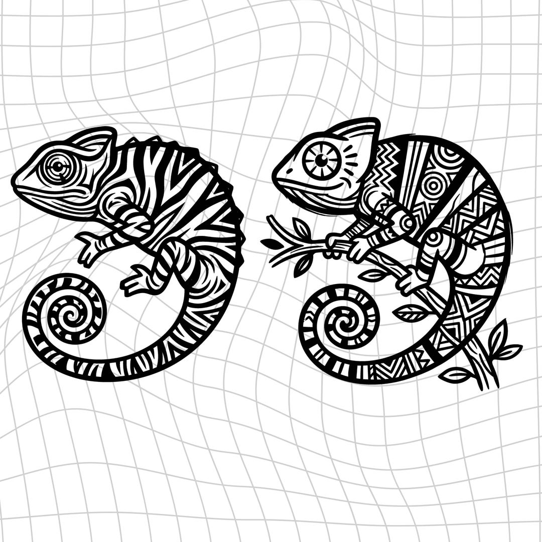 Chameleon SVG PNG, Reptile Svg Cut Files for Cricut and Silhouette ...