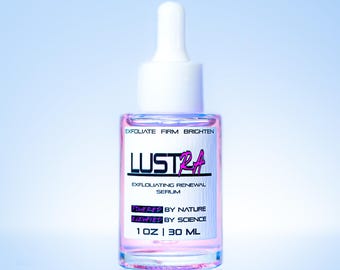 LustRA Exfoliating Renewal Serum - Hydrating Botanical Exfoliant | Gentle AHA + BHA Glow Serum