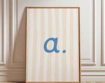 Letter A - Nursery Alphabet Wall Art | Digital Download | Printable Kids Room Decor