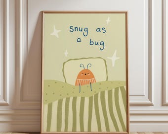 Snug As A Bug - Nursery Wall Art | Digital Download | Printable Kids Room Decor