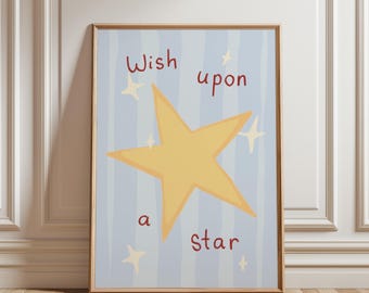 Wish Upon A Star - Nursery Wall Art | Digital Download | Printable Kids Room Decor