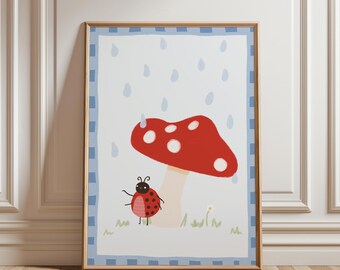 Rainy Day Print - Nursery Wall Art | Digital Download | Printable Kids Room Decor