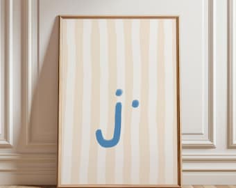 Letter J - Nursery Alphabet Wall Art | Digital Download | Printable Kids Room Decor