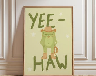 Cowboy Frog - Nursery Wall Art | Digital Download | Printable Kids Room Decor