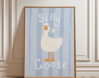 Silly Goose - Nursery Wall Art | Digital Download | Printable Baby Room Decor | Warm and Neutral