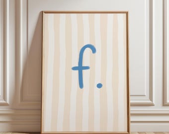 Letter F - Nursery Alphabet Wall Art | Digital Download | Printable Kids Room Decor