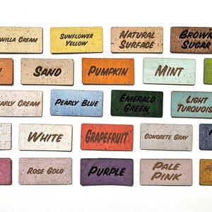 Qty. 25 Custom Laser Engraved Cork Fabric Flexible Labels, Knitting Labels, Cork Labels for Handmade Bags and more