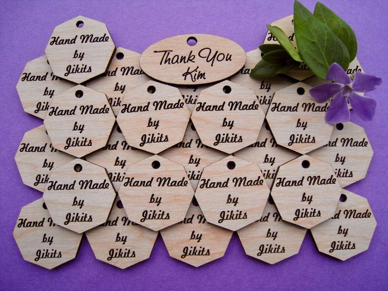 Laser Engraved Birch Ply Wood Tags set of 50 image 7