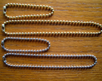 Qty. 25 -  Brass or Nickel Ball Chain  6" long Makes a 2" diameter