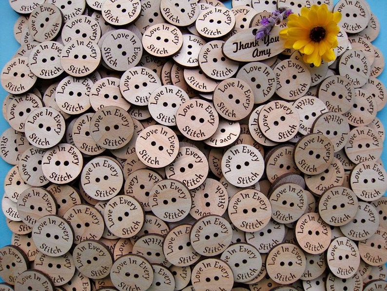 Custom Laser Engraved Birch Ply Buttons set of 25 image 4