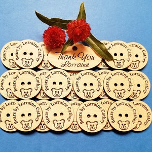 Custom Laser Engraved Birch Ply Buttons set of 25 image 8