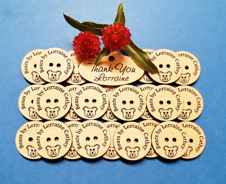 Custom Laser Engraved Birch Ply Buttons set of 25 image 8