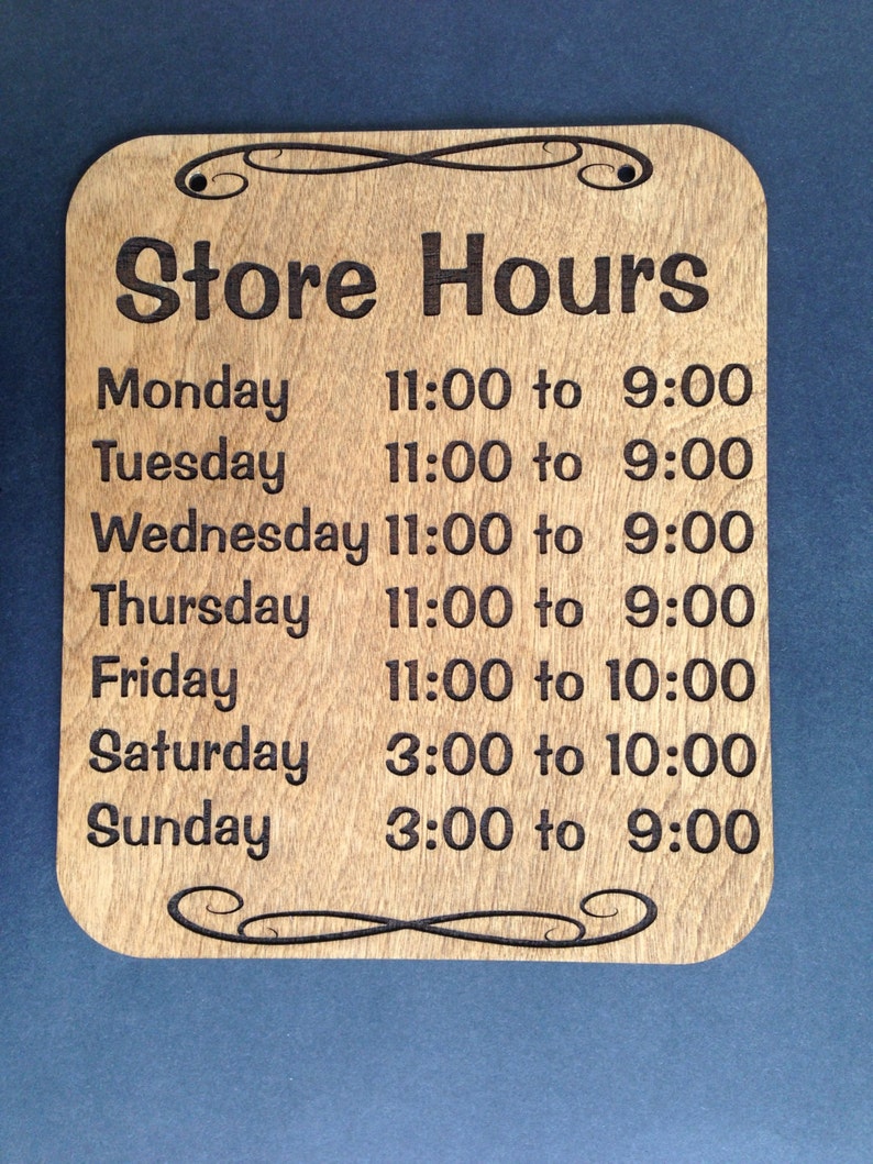 Store Hours Sign image 5