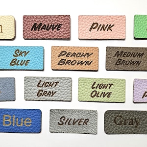 Qty. 25 Custom Laser Engraved Textured Faux Leather Flexible Labels,  Knitting Labels, Leather Like Labels for Bags, Crochet and more
