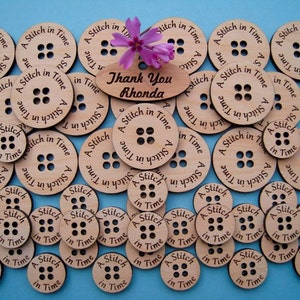 Custom Laser Engraved Birch Ply Buttons set of 25 image 3