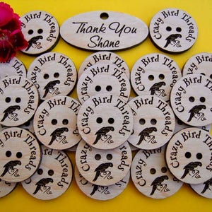 Custom Laser Engraved Birch Ply Buttons set of 25 image 5
