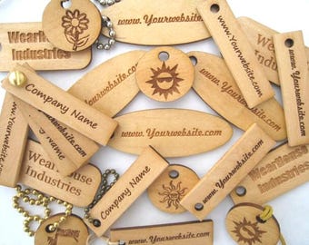 Custom Laser Engraved Pine Wood Tags   (set of 25)