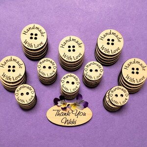 Custom Laser Engraved Birch Ply Buttons set of 25 image 7