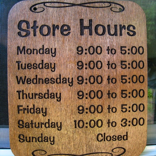 Business Hours Humorous Western Antiqued Wooden Sign Etsy