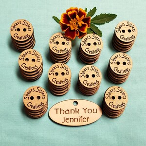Custom Laser Engraved Birch Ply Buttons set of 25 image 10