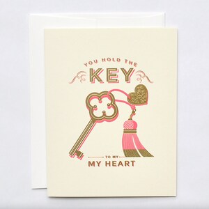 GOUD You Hold The Key To My Heart - Love Valentines-wenskaart, Palentines, Galentines, I Love You