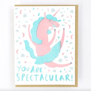NEON Eres espectacular - Tarjeta de felicitación con unicornio, amor, amistad y juego de palabras - San Valentín, Pascua, Gales, amistad, amor, boda