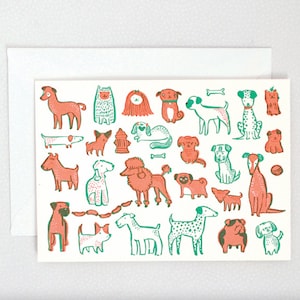 NEON Razze di cani assortite - Biglietto vuoto - Biglietto d'auguri - Amante dei cani