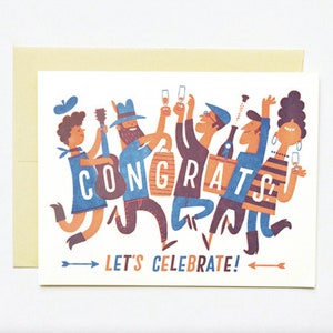 Congratulazioni! Festeggiamo! - NEON - Biglietto di auguri di congratulazioni - Esami superati, esame di guida, nuova casa, lavoro, bambino, matrimonio, bevute