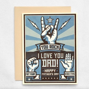 You Rock - Je t'aime papa - Joyeuse fête des pères, High Five, Pompe à main, Rock star Dad