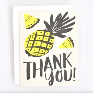 Carte de remerciement ananas - carte de voeux - intérieur vierge - tropical