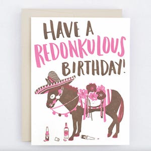 NEON ¡Que tengas un cumpleaños increíble! Burro Pun - Tarjeta de cumpleaños