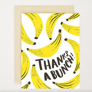 Merci beaucoup - Carte de voeux - Bouquet de bananes - Intérieur vierge