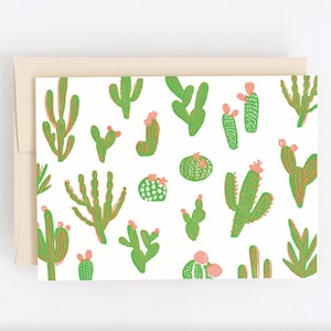 Cactus fluo cactus - carte de correspondance vierge - carte de voeux - plante d'intérieur