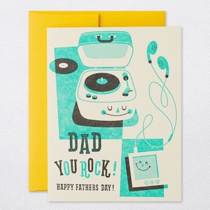Dad You Rock - Happy Father's Day, vinylplatenspeler, klassieke muziek, walkman-diskman
