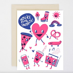 NEON favoriete woordspeling - liefde, vriendschap, valentijnskaart - verjaardag, trouwkaart, Palentines, Galentines, koffie, pizza, modeliefhebber