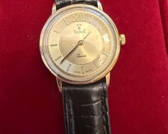 Solid 14K Gold Vicence Swiss Quartz Watch – Minimalist Dress Style