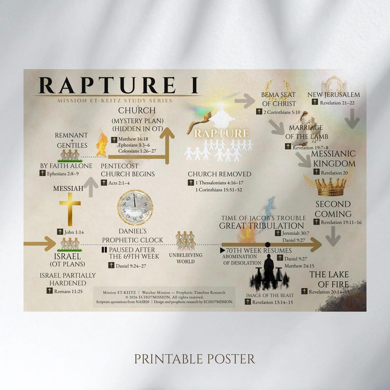 Rapture I Timeline Poster, Bible Prophecy Chart, End Times Printable - Etsy