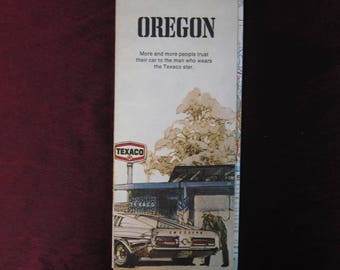 VTG 1971 Texaco Oregon Map of the State - Highway Map - Fold Out Map In Good Used Condition