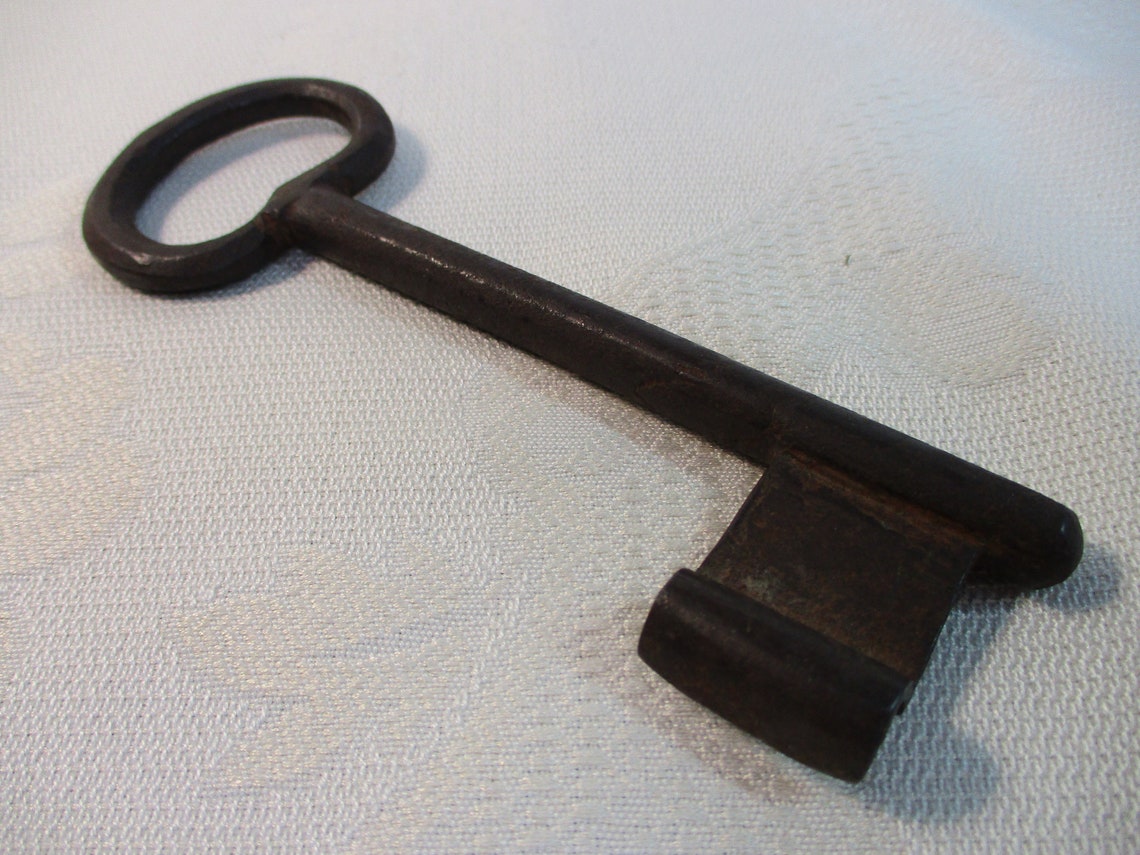Antique Large Hand Wrought Iron Gate Key Prison Key Etsy