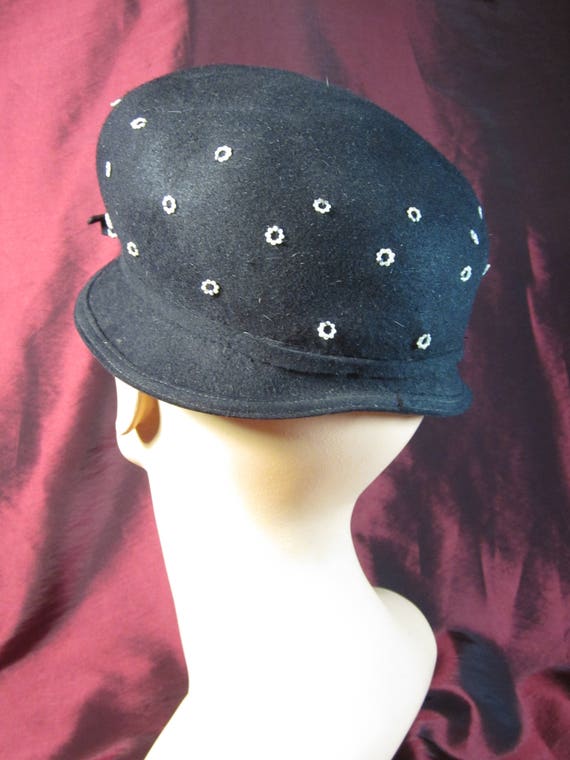 VTG 1940s Black Felt Womens Hat from Evelynvaron … - image 3