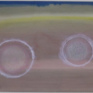 Roy Henry Alexander Gover original acuarela enmarcada pintura "2 anillos".  Acuarela 14" X 16 3/4" Montaje flotante en el tablero de cartón circa 2-19-74