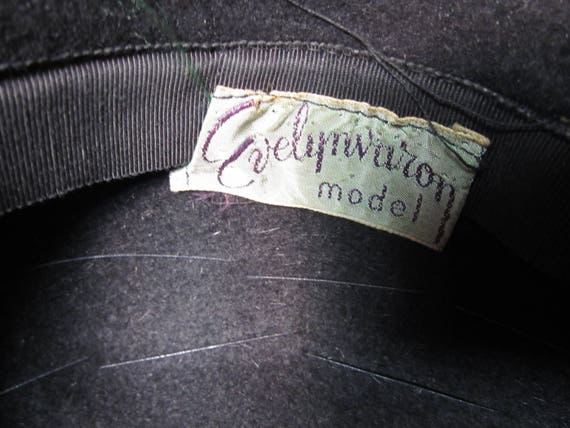 VTG 1940s Black Felt Womens Hat from Evelynvaron … - image 10